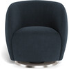 Gem Glider, Deep Navy With Brushed Steel Swivel Base - Nursery Chairs - 5