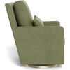 Como Glider, Olive Green Cotton-Linen With Gold Swivel Base - Nursery Chairs - 3