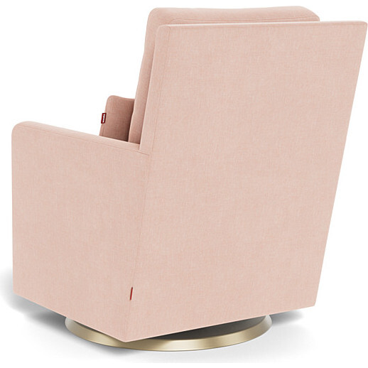 Como Glider, Petal Pink With Gold Swivel Base - Nursery Chairs - 4