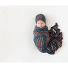 Tartan Plaid Infant Swaddle and Beanie Set, Green - Swaddles - 4