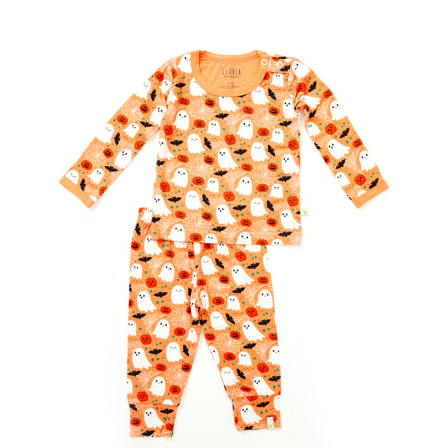 Long Sleeve Halloween Pajama Set, Orange