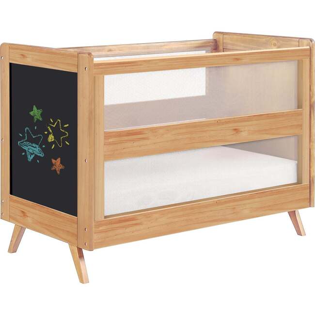 Breathable Mesh 3-in-1 Convertible Crib, Beech & Chalkboard