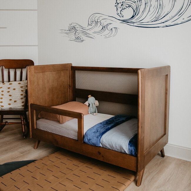 Breathable Mesh Toddler Bed Conversion Kit for 3-in-1 Convertible Crib, Walnut - Cribs - 2