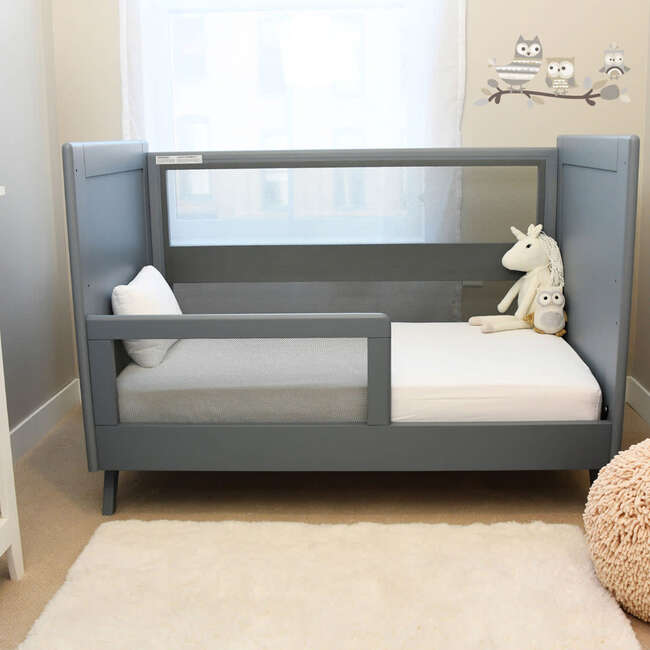 Breathable Mesh Toddler Bed Conversion Kit for 3-in-1 Convertible Crib, Steel Gray - Cribs - 2