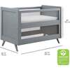 Breathable Mesh 3-in-1 Convertible Crib, Gray - Cribs - 4