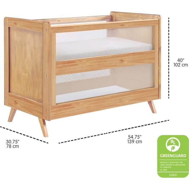 Breathable Mesh 3-in-1 Convertible Crib, Beech - Cribs - 4