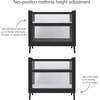 Breathable Mesh 2-in-1 Mini Crib with Mattress, Black - Cribs - 4