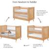 Breathable Mesh 3-in-1 Convertible Crib, Beech - Cribs - 5