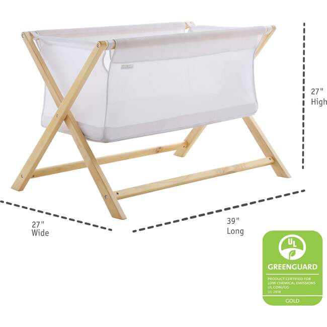 Breathable Mesh Portable Sleeper, Beech & White - Bassinets - 4