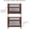Breathable Mesh 2-in-1 Mini Crib with Mattress, Walnut - Cribs - 5