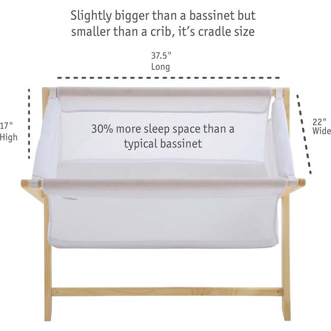Breathable Mesh Portable Sleeper, Beech & White - Bassinets - 5