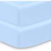 All-in-One Fitted Sheet & Waterproof Cover for Crib Mattresses, 2-Pack, Light Blue - Crib Sheets - 1 - thumbnail