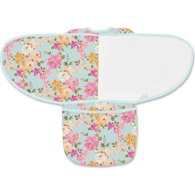 3-in-1 Swaddle Trio, Watercolor Bloom Aqua - Swaddles - 2