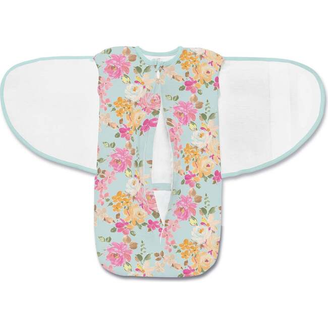 3-in-1 Swaddle Trio, Watercolor Bloom Aqua - Swaddles - 3