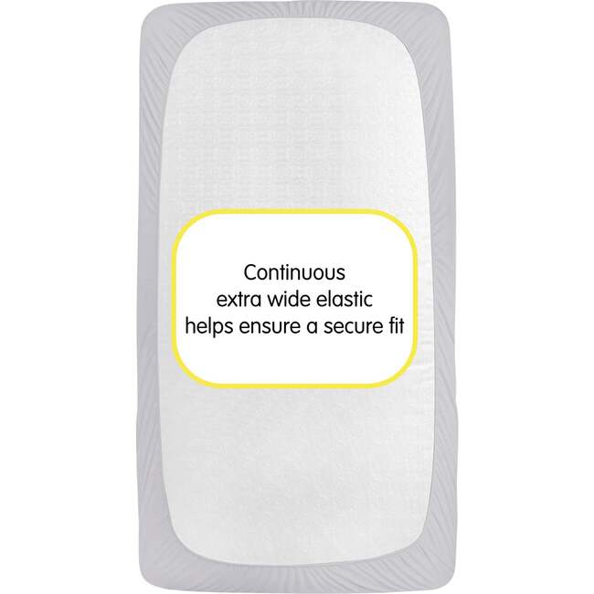 All-in-One Fitted Sheet & Waterproof Cover for Crib Mattresses, 2-Pack, Gray - Crib Sheets - 4