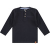 Long Sleeve Henley, Navy - T-Shirts - 1 - thumbnail