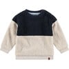 Fuzzy Sweater, Navy and Cream - Sweaters - 1 - thumbnail