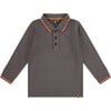 Long Sleeve Polo, Grey - Polo Shirts - 1 - thumbnail