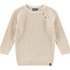 Knit Sweater, Cream - Sweaters - 1 - thumbnail