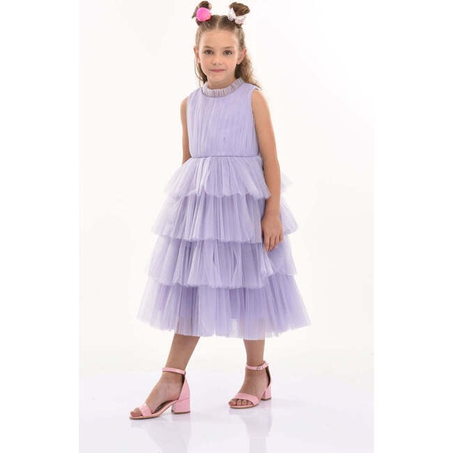 Farvue Tiered Tulle Dress, Purple - Dresses - 2