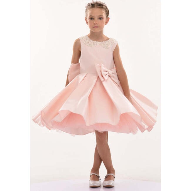 Melinda Pearl Double Bow Dress, Pink - Dresses - 2