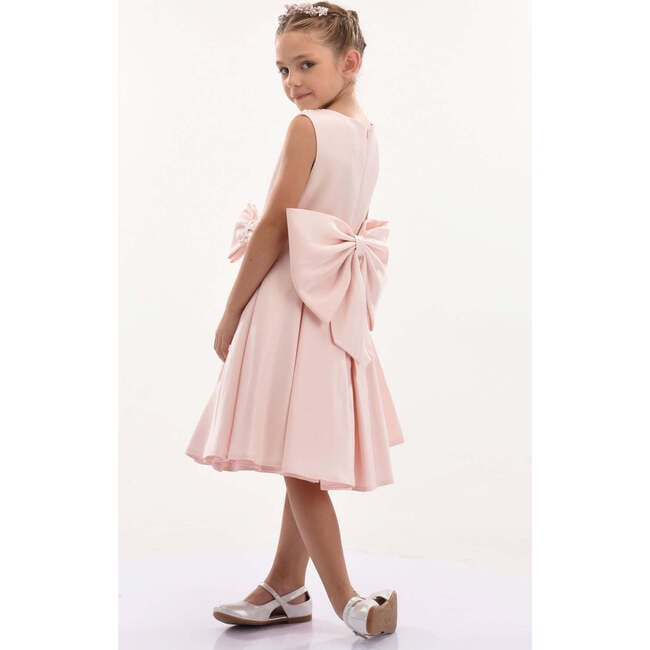 Melinda Pearl Double Bow Dress, Pink - Dresses - 3