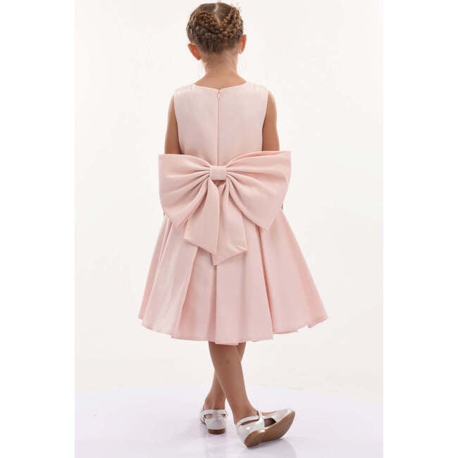 Melinda Pearl Double Bow Dress, Pink - Dresses - 4