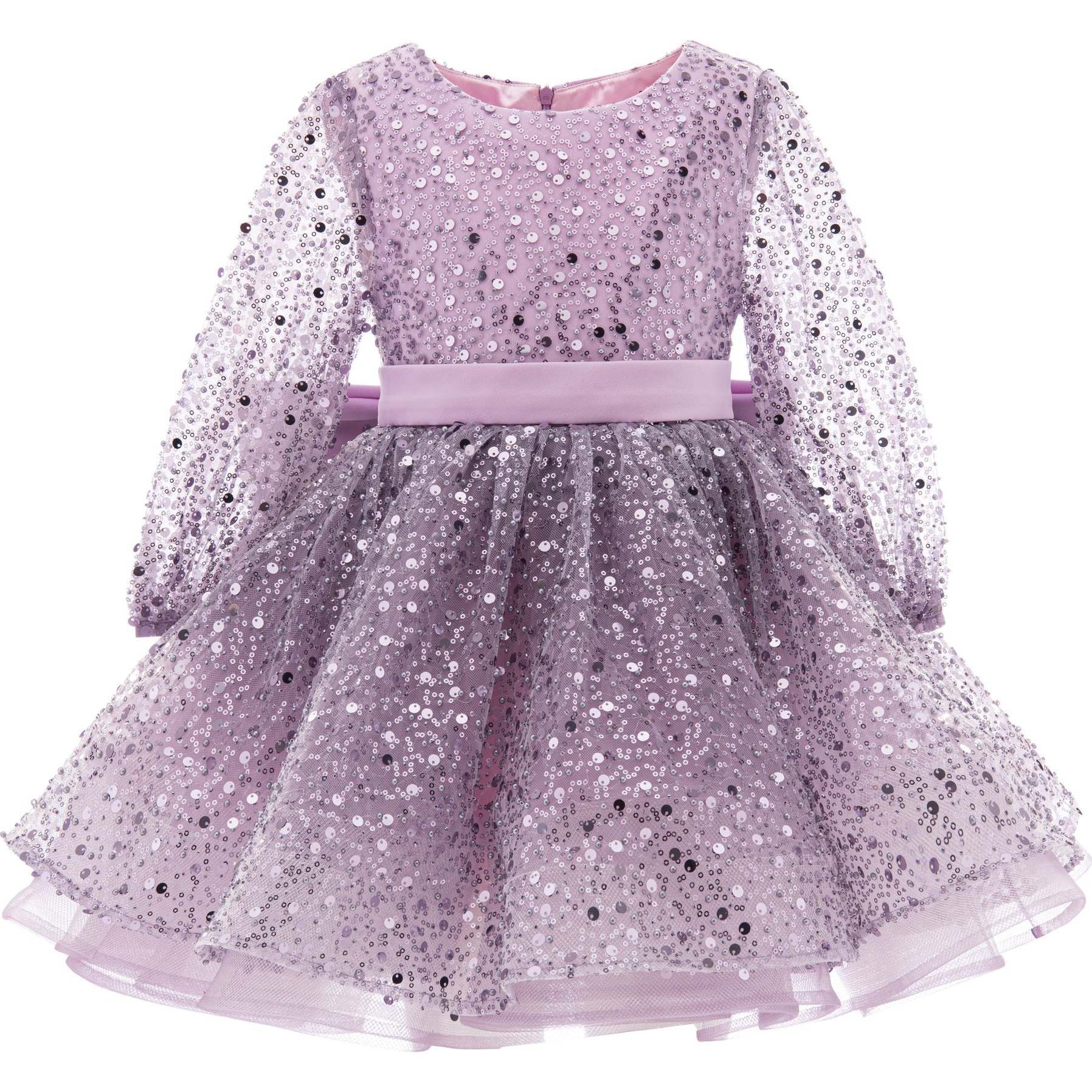 Pradera Glimmer Tulle Bow Dress, Purple - Dresses - 1