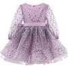 Pradera Glimmer Tulle Bow Dress, Purple - Dresses - 1 - thumbnail