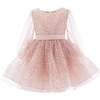 Peach Pradera Glimmer Tulle Bow Dress, Pink - Dresses - 1 - thumbnail