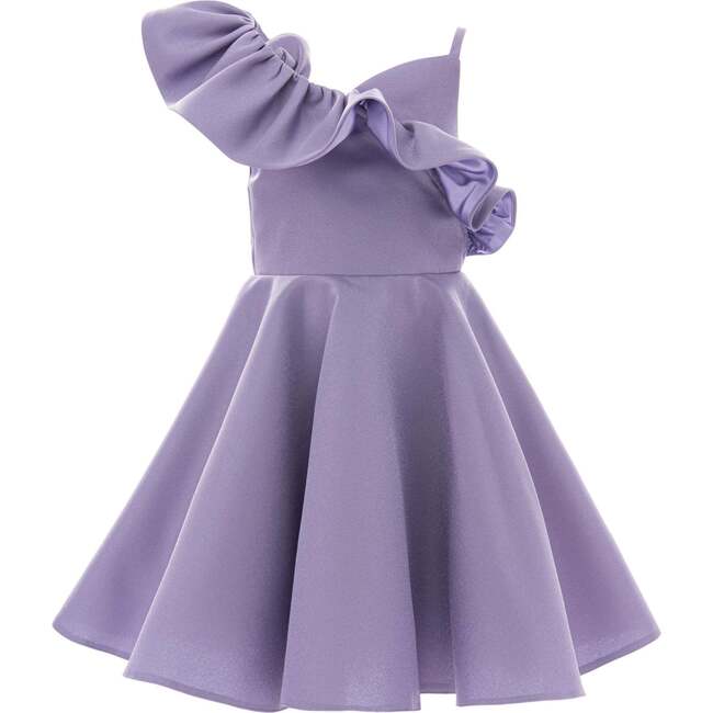 Riviera Off Shoulder Ruffle Dress, Purple