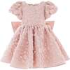 Peach Moneta Floral Bow Dress, Pink - Dresses - 1 - thumbnail