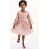 Peach Pradera Glimmer Tulle Bow Dress, Pink - Dresses - 2