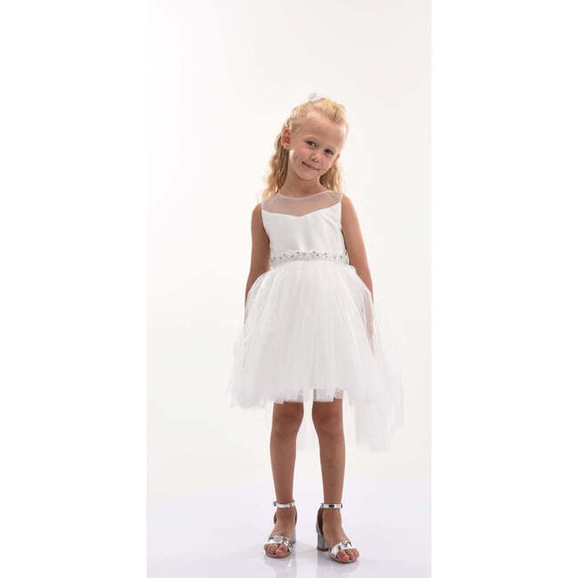 Sabrina Glitter Tulle Dress, White - Dresses - 2