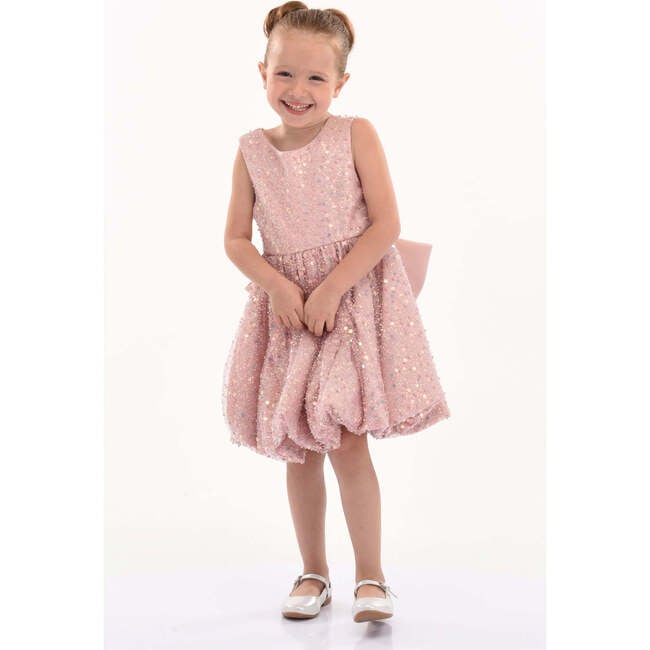 Peach Ainsley Sequin Bow Dress, Pink - Dresses - 2