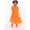 Maggi Neon Bow Tulle Dress, Orange - Dresses - 2