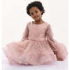 Peach Pradera Glimmer Tulle Bow Dress, Pink - Dresses - 3