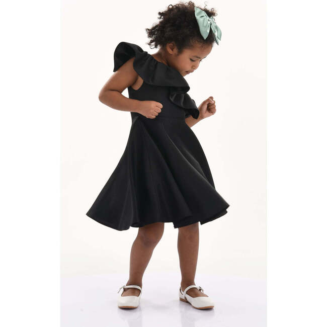 Riviera Off Shoulder Ruffle Dress, Black - Dresses - 3