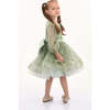 Pradera Glimmer Tulle Bow Dress, Green - Dresses - 3