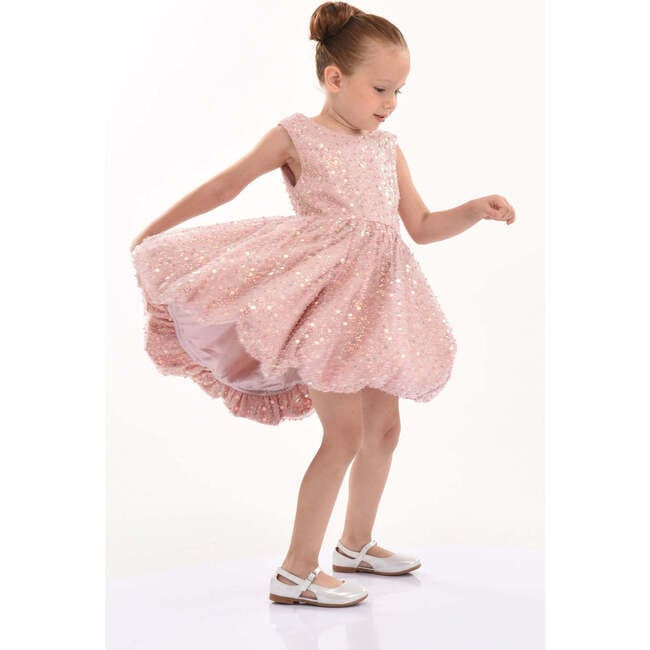 Peach Ainsley Sequin Bow Dress, Pink - Dresses - 3