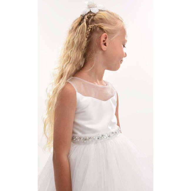 Sabrina Glitter Tulle Dress, White - Dresses - 3