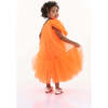 Maggi Neon Bow Tulle Dress, Orange - Dresses - 4