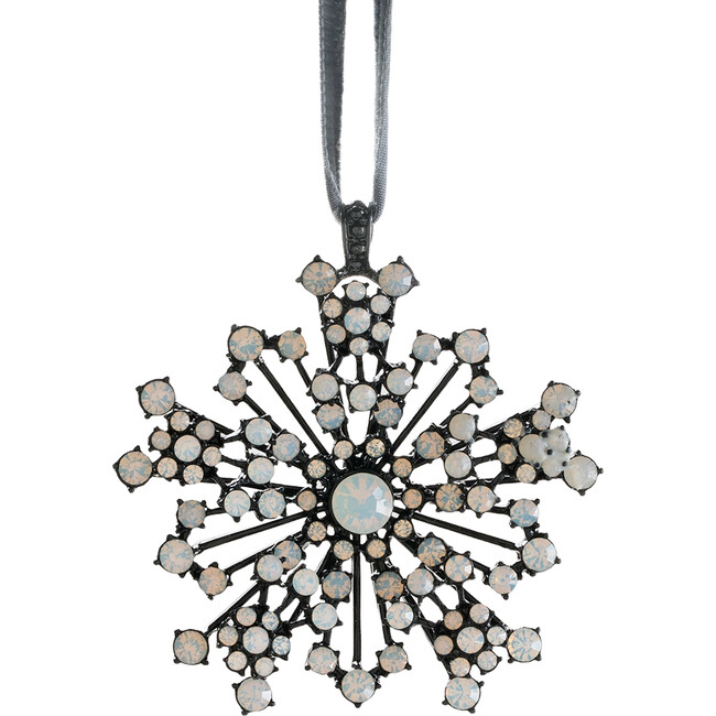 Sparkle Snowflake Ornament, Black With Opal