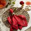 Gold Trim Dinner Napkins, Berry, Set Of Two - Tabletop - 4