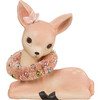 Sweet Pastel Pink Fawn with Wreath Paper Mache - Accents - 1 - thumbnail