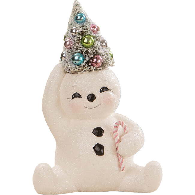 Pastel Candy Cane Snowman With Tree
