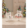 Retro Merry Snowman With Tree - Accents - 3