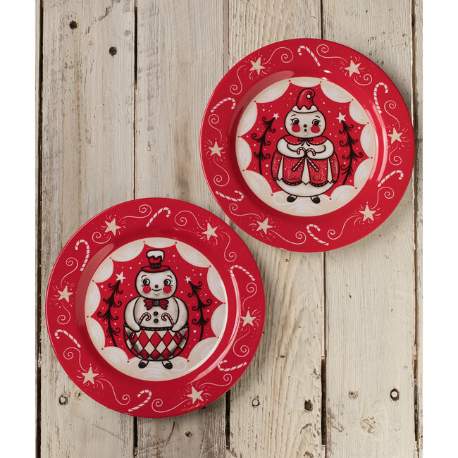 Holiday Double Cane Conrad Plates, Set of 4 - Accents - 3