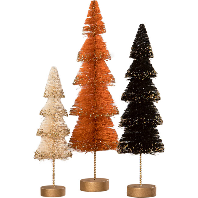 Halloween Layered Bottle Brush Trees, Set of 3 - Accents - 1