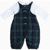 Little My First Christmas Dungaree, Navy Tartan - Rompers - 2